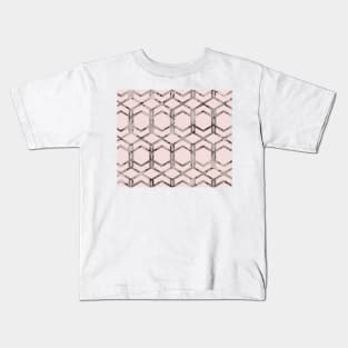 Geo marble links in blush pink Kids T-Shirt